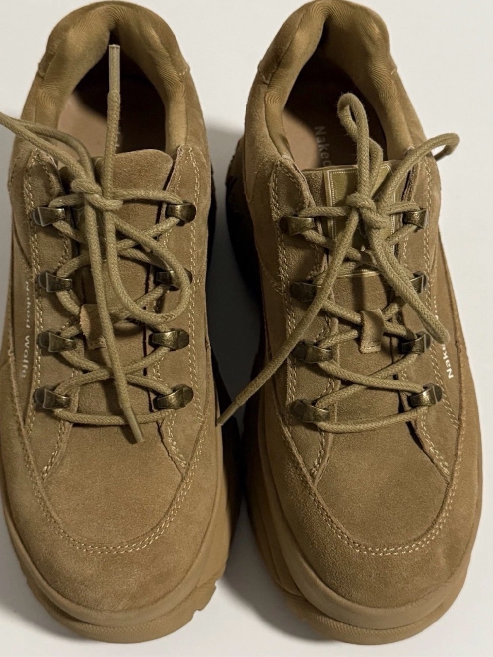 Naked Wolfe Chunky Suede Sneakers in Tan Size 8
